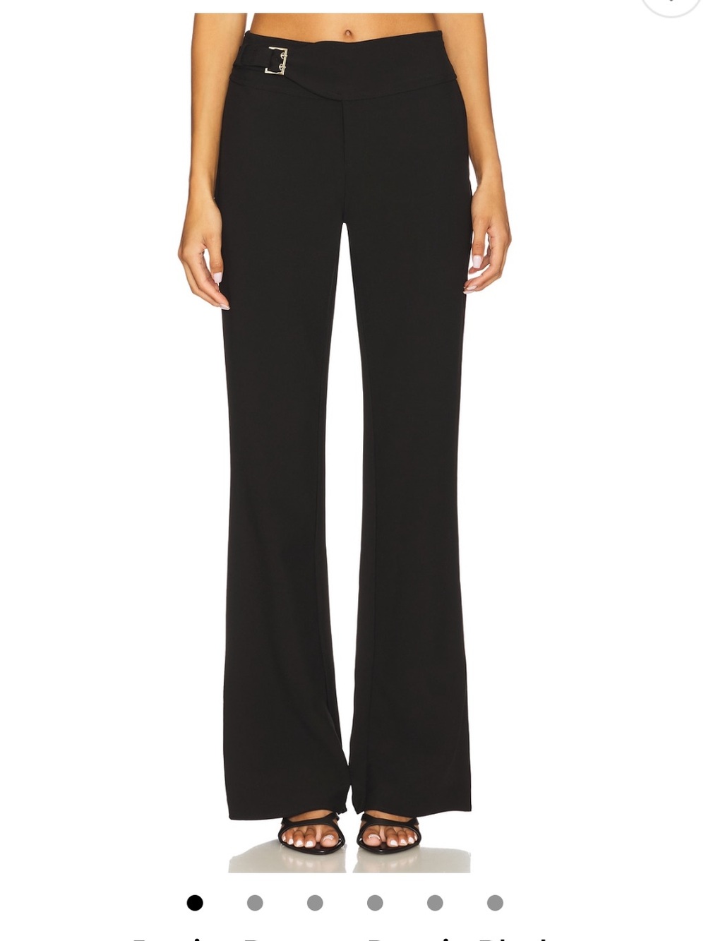 Superdown Jessica Black Bootcut Pants with Side Buckle